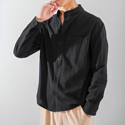 Herren-Sommerhemd mit Knopfleiste, lockerer Passform und leichtem Design
