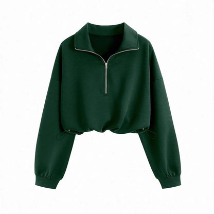 Langarm Sweatshirt Mit Reissverschluss Aus Baumwollmischung