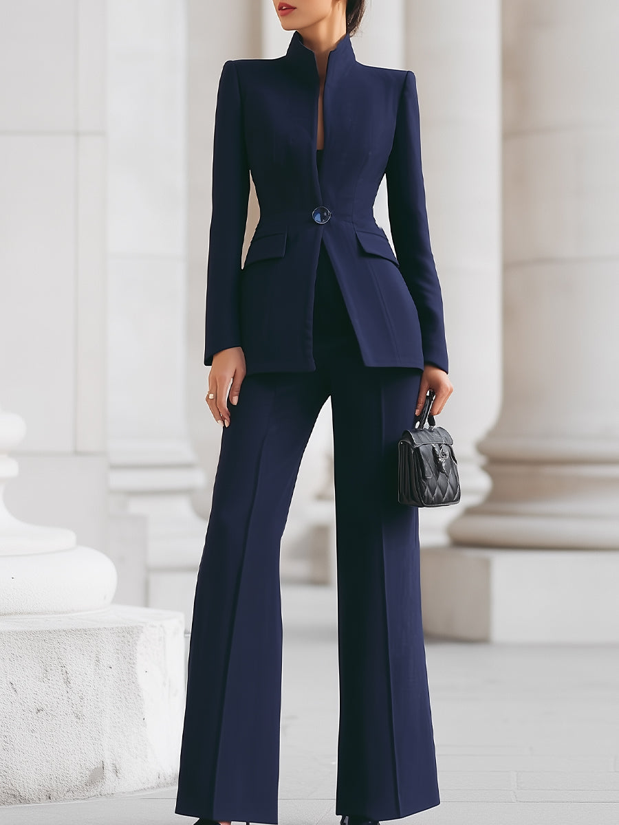 Women's Two-Piece Custom Tailored Blazer and Straight Pants