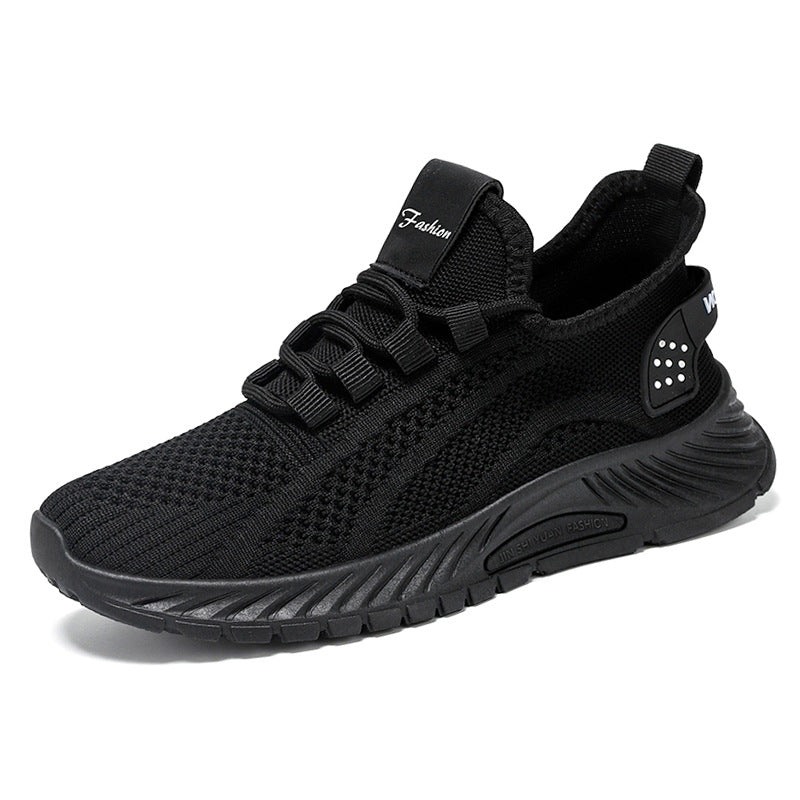 Women's lace-up running sneakers with flat sole and breathable upper