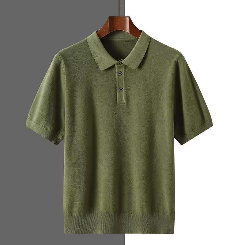 Herren Sommer Poloshirt Kurzarm Unifarbenes Design