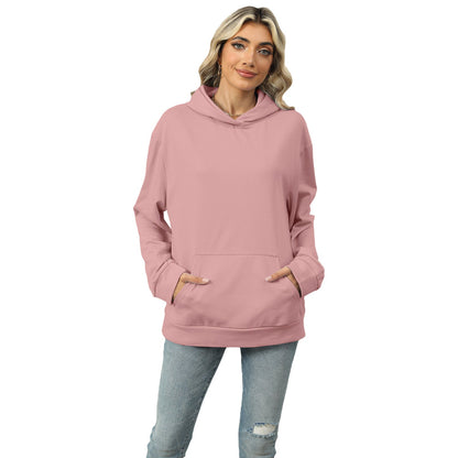 Women's hooded sweater with long sleeves and front pocket