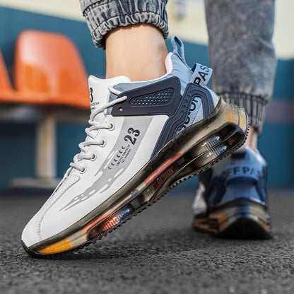 Herren Laufschuhe Mesh Atmungsaktive Sportsneaker mit dicker Sohle