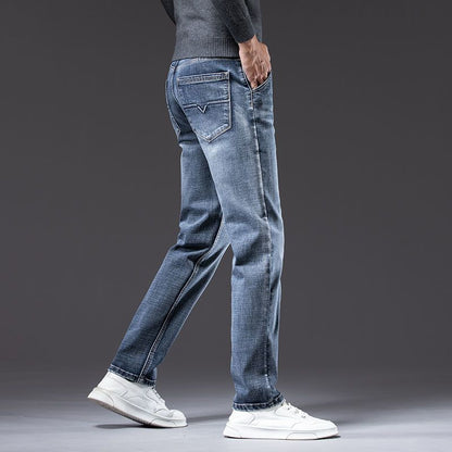 Herren-Stretchhose, Gerade Geschnitten, Mittelhoher Bund, Lockere Passform