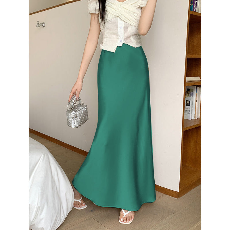 Women's High-Waisted Midi Skirt – Hip-Hugging