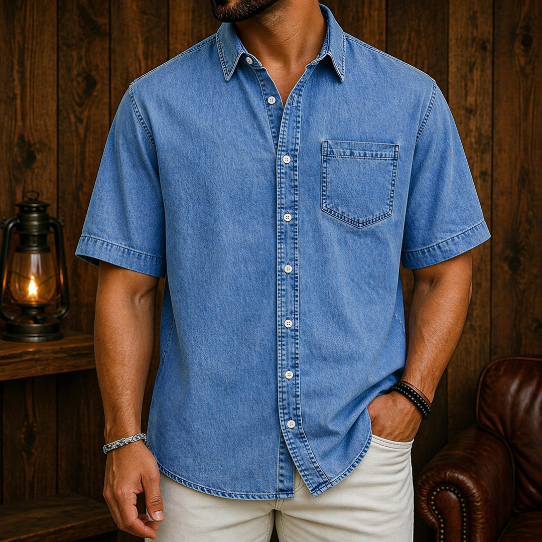 Herren Kurzarm Hemd mit Knopfleiste – Relaxed Fit
