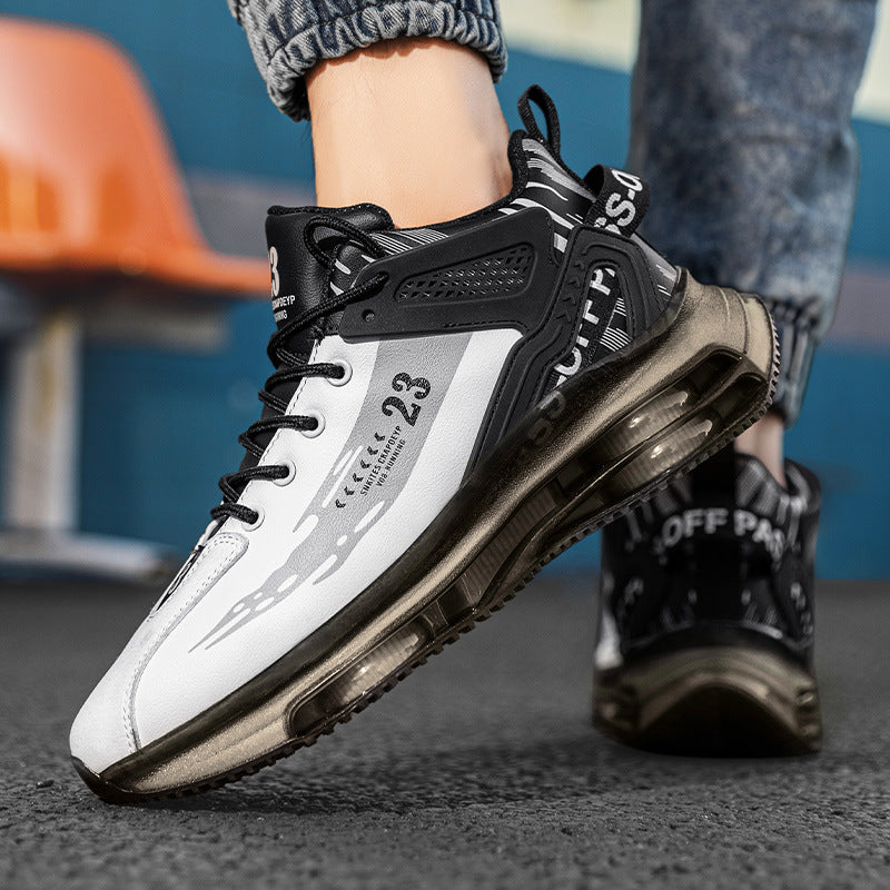 Herren Laufschuhe Mesh Atmungsaktive Sportsneaker mit dicker Sohle