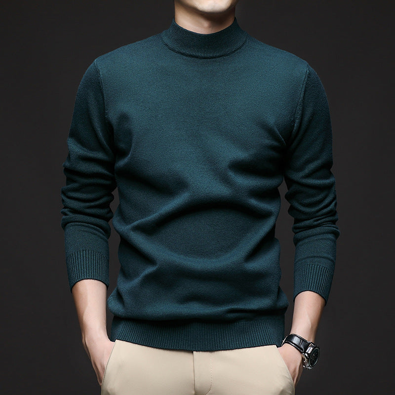 Men's sweater with standing collar and slim fit