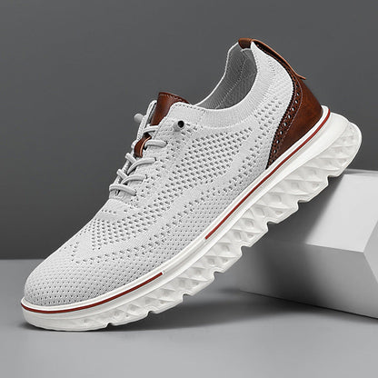 Leichte Herren-Sneaker Mit Niedrigem Schaft, Obermaterial Aus Mesh, Flache Ferse