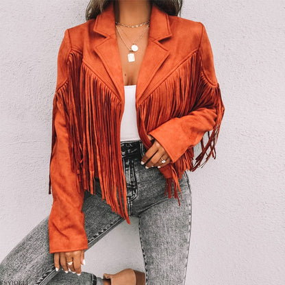 Boho-Fransenjacke mit lässigem Schnitt für vielseitige Looks