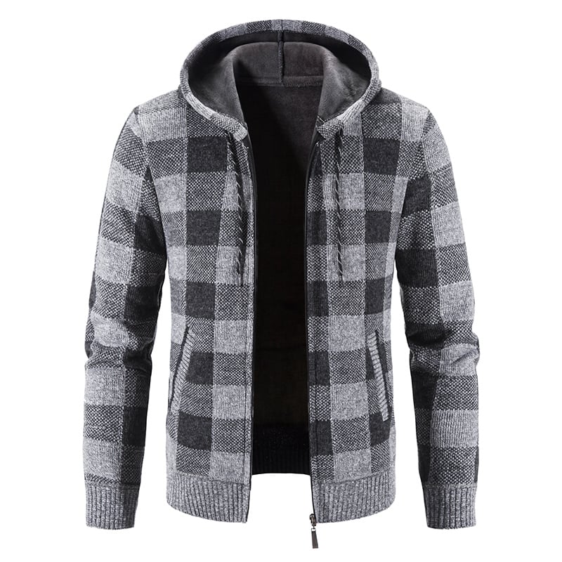 Men's Knit Cardigan Loose Fit Long Sleeve Open Design – Wool Blend