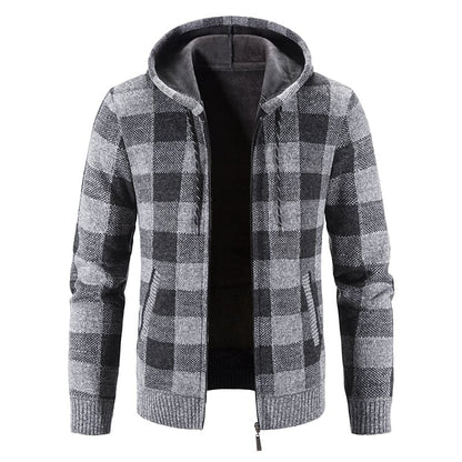 Men's Knit Cardigan Loose Fit Long Sleeve Open Design – Wool Blend