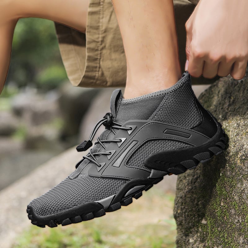 Men's Mid-Top Hiking Shoes with Non-Slip Rubber Sole for Outdoor Activities