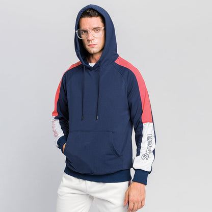 Men's Hoodie Sweatshirt Letter Print Contrast Long Sleeve Hood – Casual and Everyday