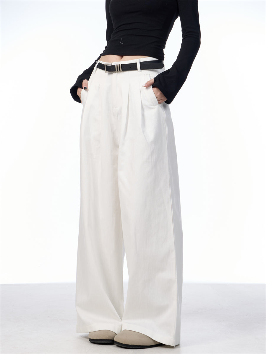 Damenhose mit hohem Bund, geradem Bein und weitem Bein – Retro-Design