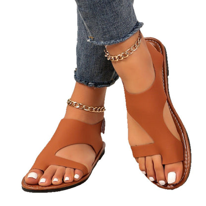 Damen Sommer Sandalen Kreuzriemen Rundspitze Schlupfdesign