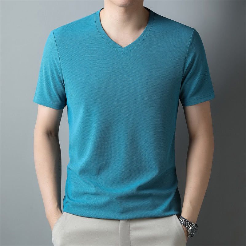 Herren T-Shirt mit V Ausschnitt – Kurzarm Normale Passform