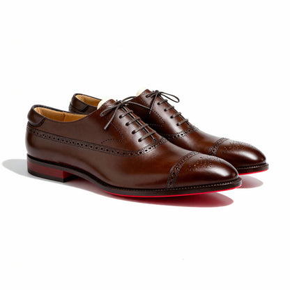 Herren-Oxfordschuhe Mit Brogue-Detail, Schnürschuhe, Formelle Schuhe In Lederoptik