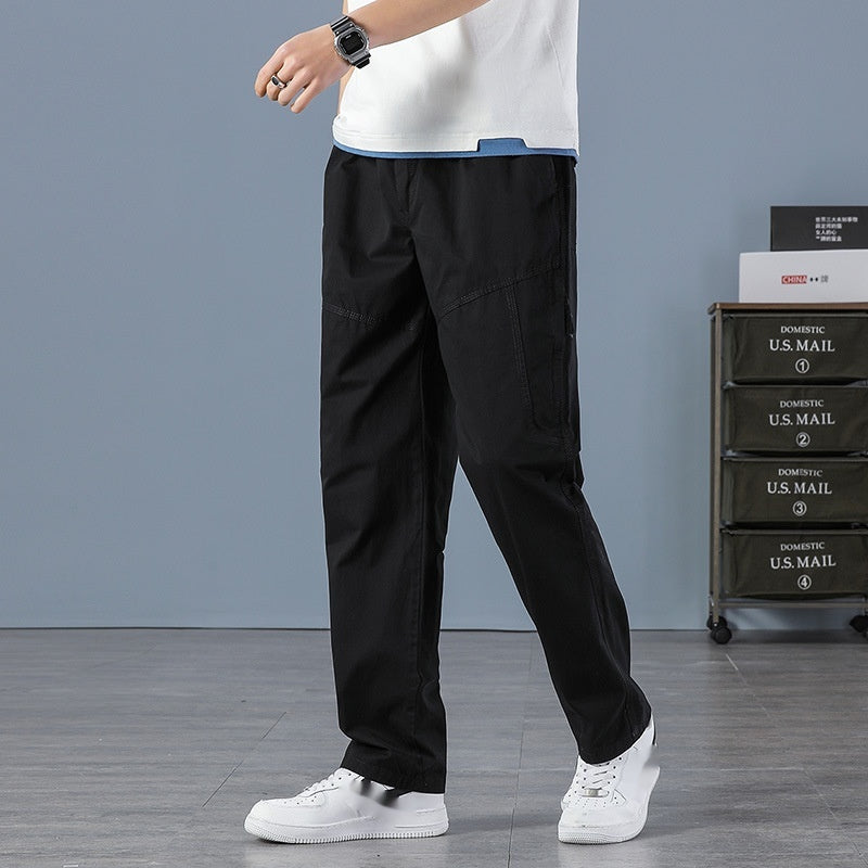 Herren Overgreen Cargohose Mit Mehreren Taschen Und Kordelzug, Lockere Passform
