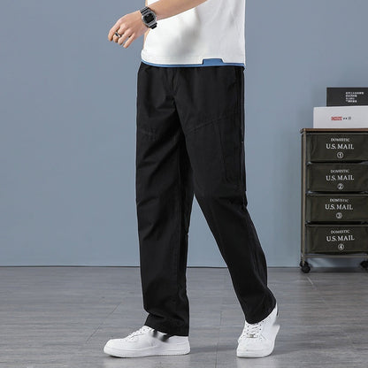 Herren Overgreen Cargohose Mit Mehreren Taschen Und Kordelzug, Lockere Passform