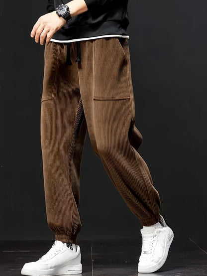 Herren Cordhose Mit Geradem Bein, Knitterfrei, Eng Anliegend, Mittelhoher Bund, Lange Hose