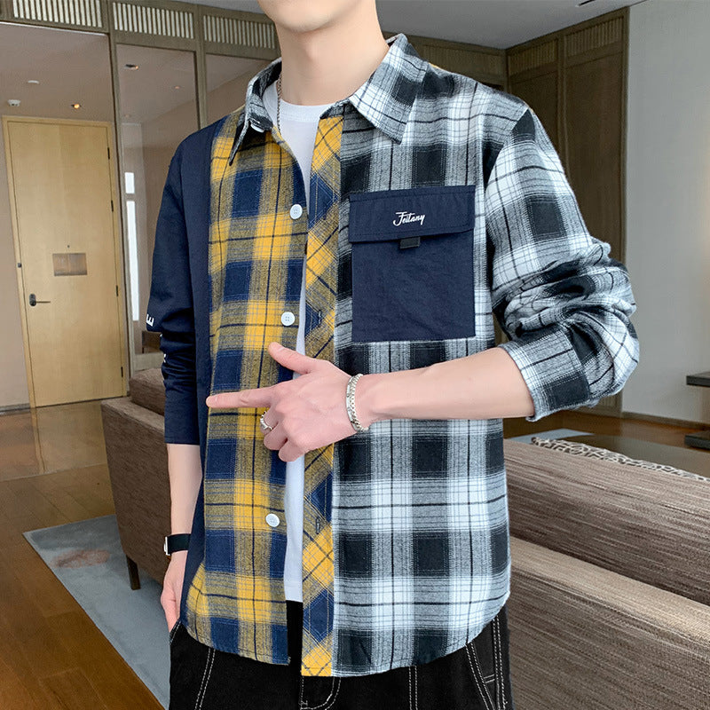 Men's Checkered Shirt Long-Sleeve Work Shirt