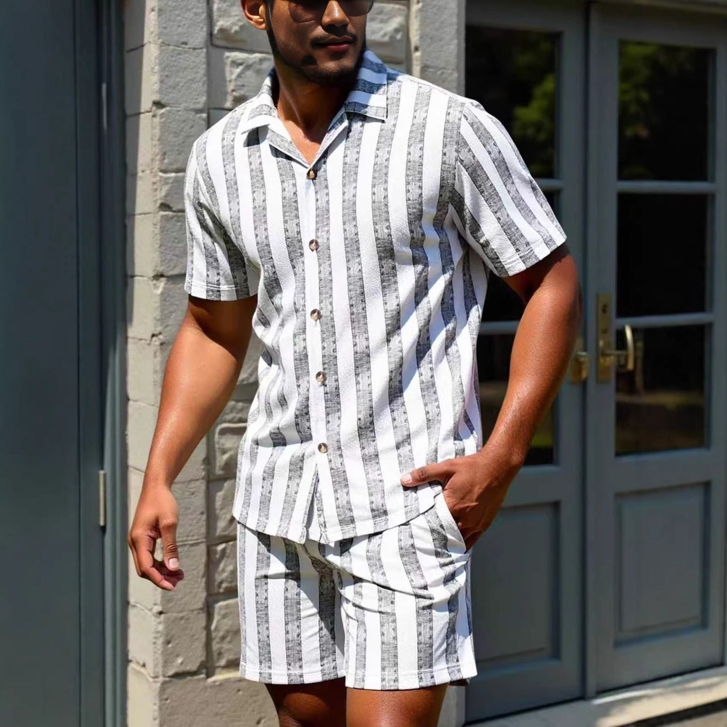 Sommer-Resort-Set Für Herren: Hemd Und Shorts