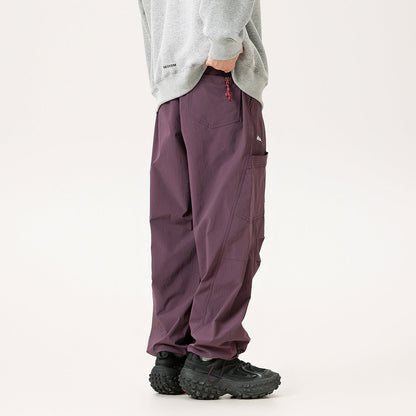Herren Retro Fallschirmhose Mit Geradem Bein, Bündchen Am Knöchel, Mittelhoher Bund, Lockere Passform