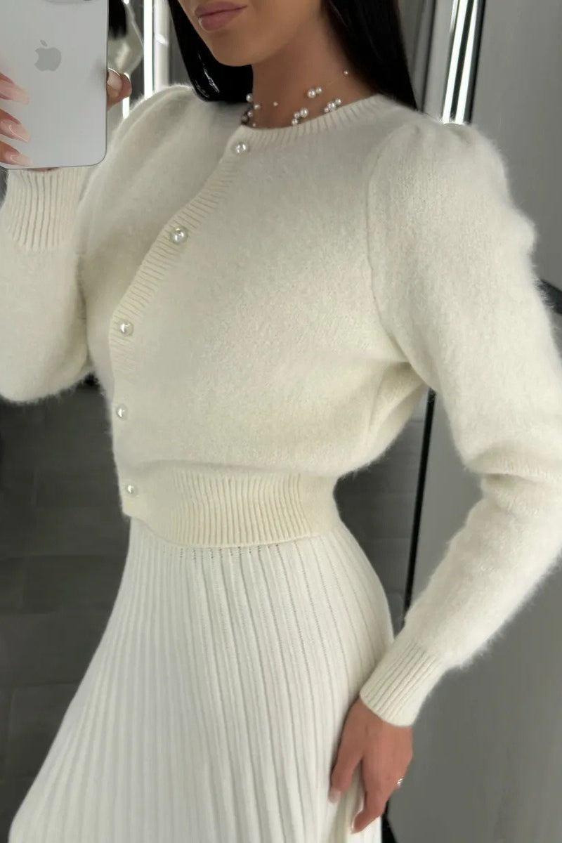 Damen-Cardigan mit Knopfleiste und langen Ärmeln