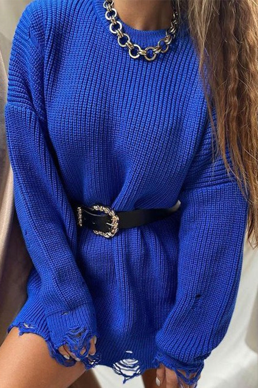 Strickstruktur des weichen Damenpullovers im Detail