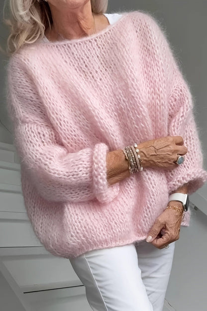 Flauschiger Rundhalspullover im Relaxed Fit von vorne