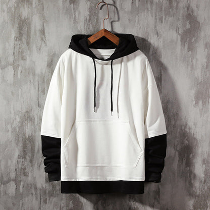Herren Frühjahrs Hoodie Doppel Lagen Design Langarm Lockerer Schnitt – Baumwoll-Mischung