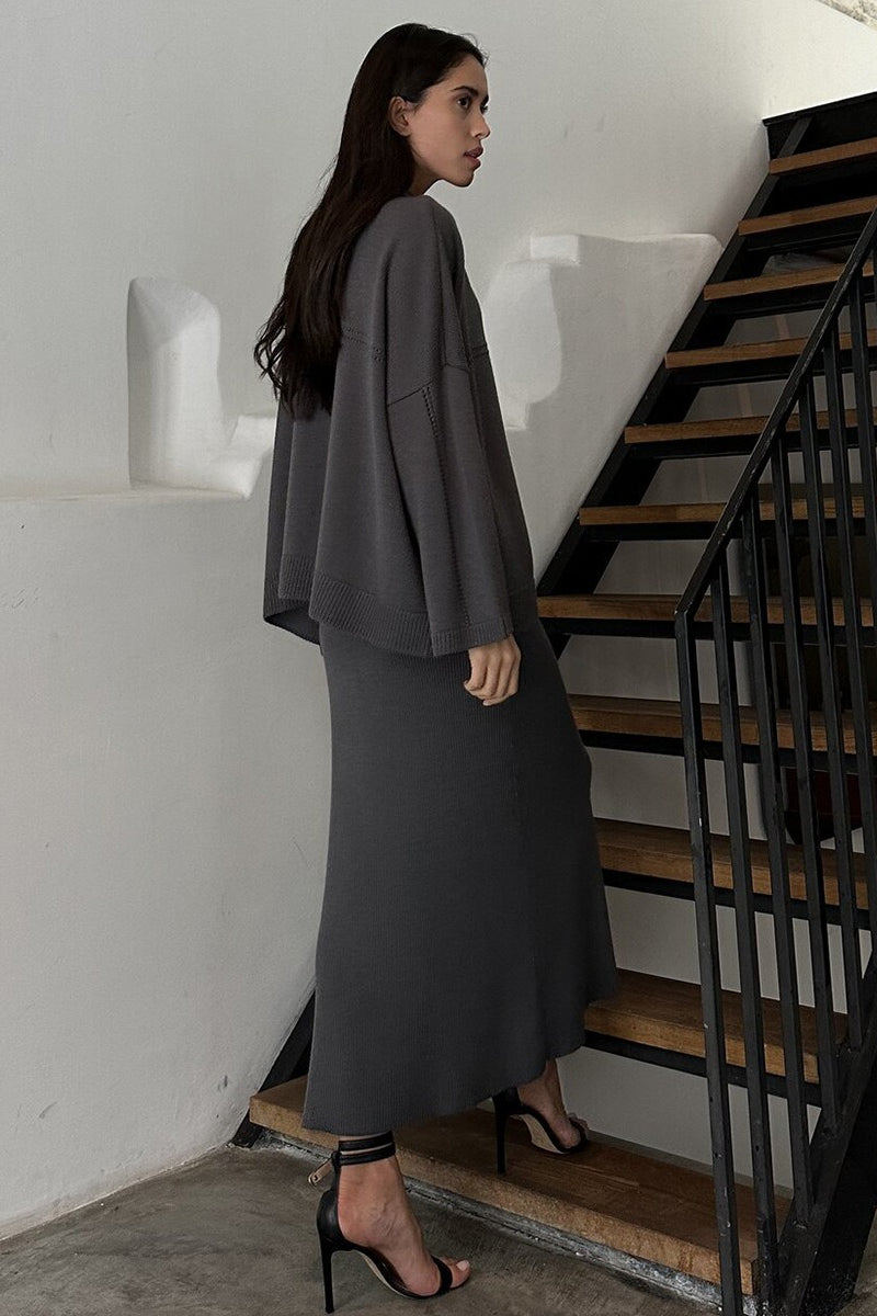 Detailansicht des Strickmusters am Damen-Pullover