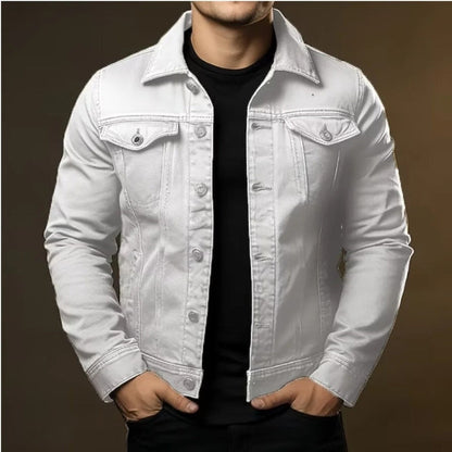 Men's jacket made of denim blend fabric Solid color - Denim blend