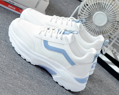 Damen Schnürsneaker Mit Rundem Zeh Und Flacher Sohle