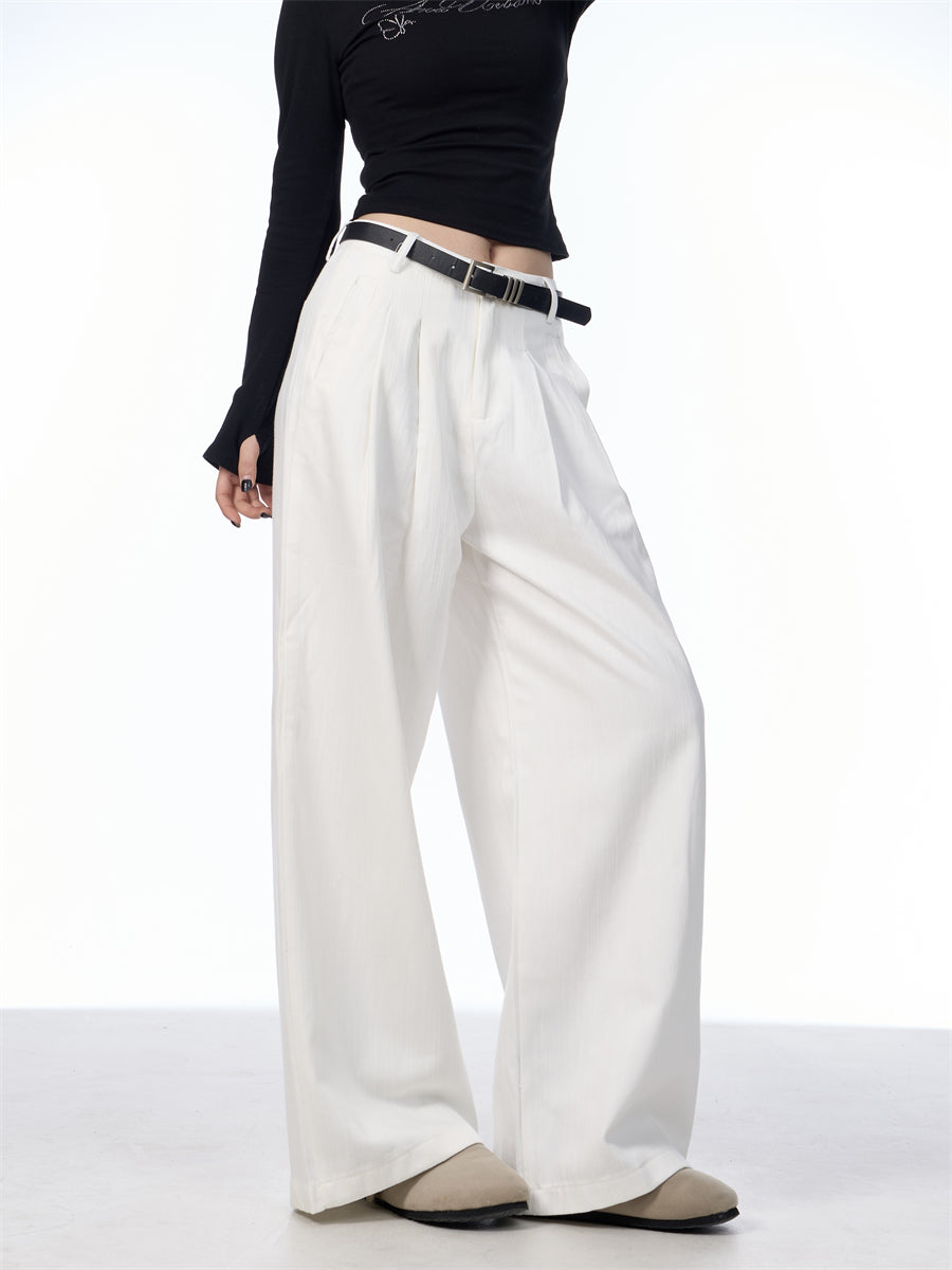 Damenhose mit hohem Bund, geradem Bein und weitem Bein – Retro-Design
