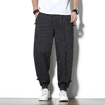 Herren Chinohose mit Geradem Bein – Kordelzug Lockerer Schnitt