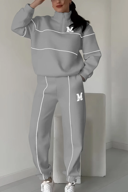 Men's Two-Piece Lounge Set with Long Sleeve Top and Relax Pants