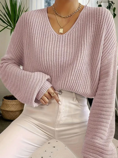 Kurz Geschnittener Pullover Mit V Ausschnitt
