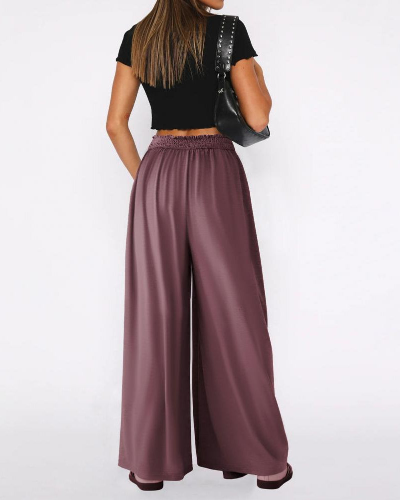 Damen Weite Hose mit Smockbund
