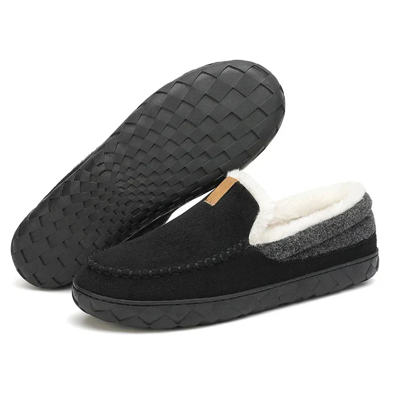 Men's Autumn Slip-On Shoes with Plush Lining, EVA Sole, and Non-Slip Outsole