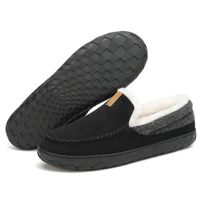 Men's Autumn Slip-On Shoes with Plush Lining, EVA Sole, and Non-Slip Outsole