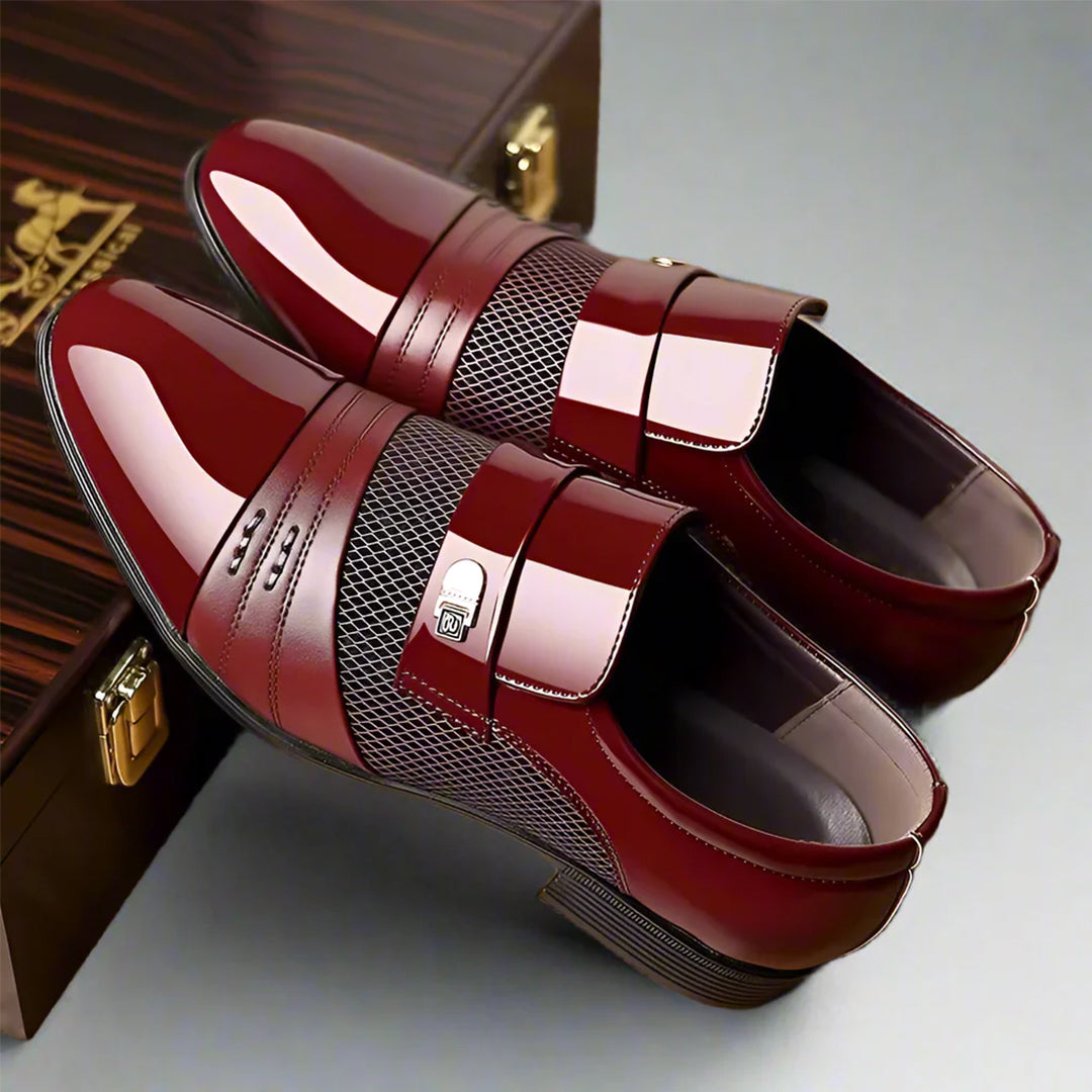Herren Loafer Mit Schnallenriemen Und Strukturierter Laufsohle