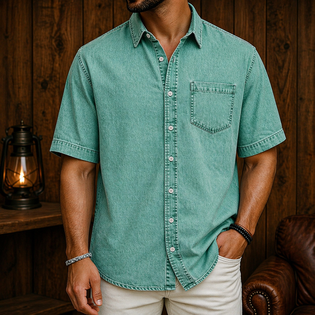 Herren Kurzarm Hemd mit Knopfleiste – Relaxed Fit