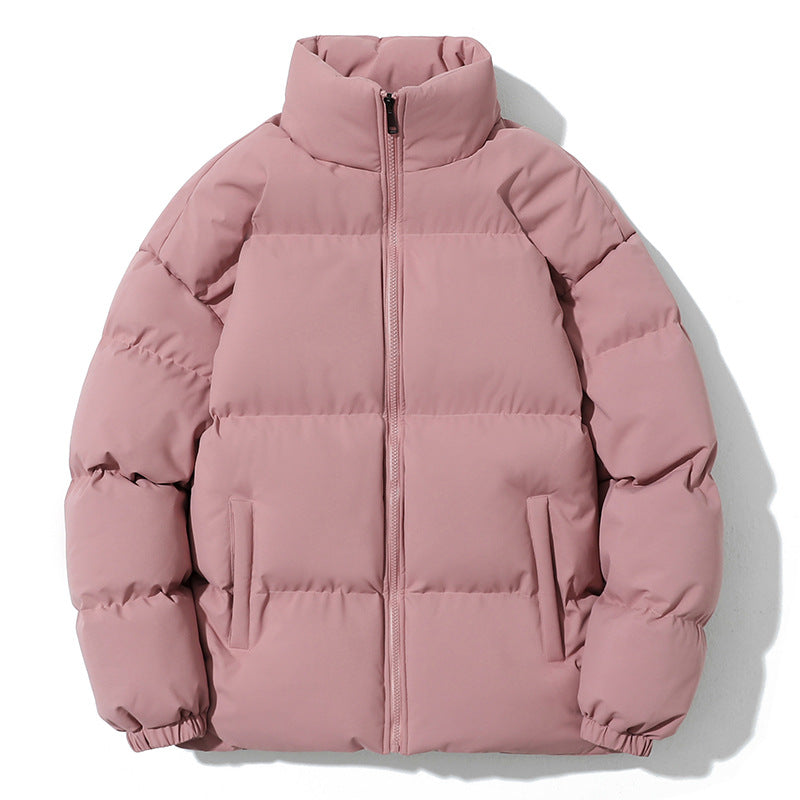 Winter coat for men with geometric pattern and standing collar
