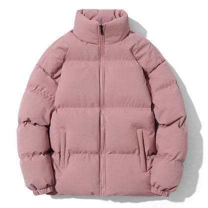 Winter coat for men with geometric pattern and standing collar