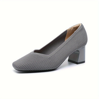 Women's Pumps Block Heel Stretch Fit Padded Sole
