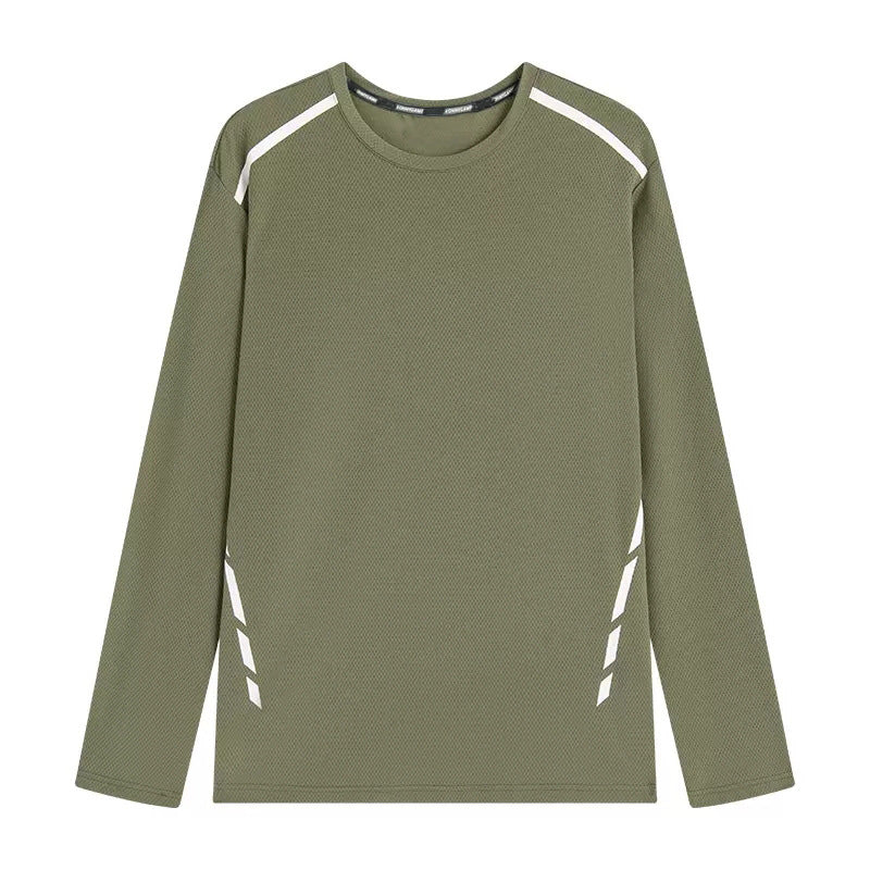 Herren Langarmshirt Mit Rundhalsausschnitt, Handbemaltem Print, Lockere Passform