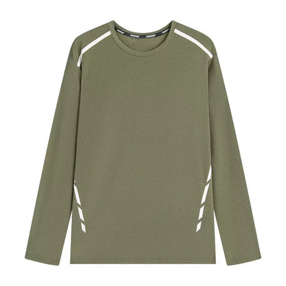 Herren Langarmshirt Mit Rundhalsausschnitt, Handbemaltem Print, Lockere Passform