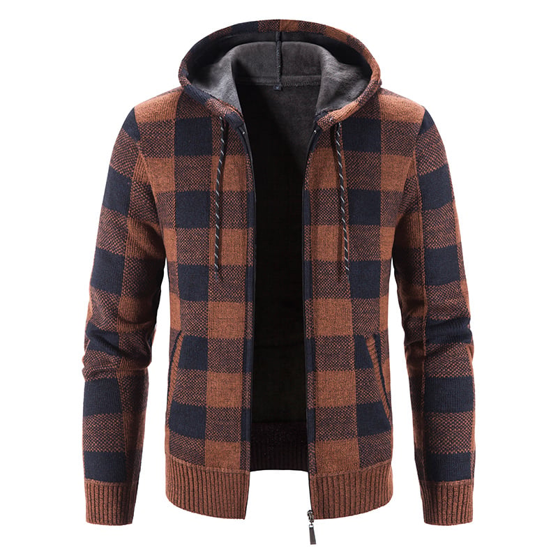 Men's Knit Cardigan Loose Fit Long Sleeve Open Design – Wool Blend